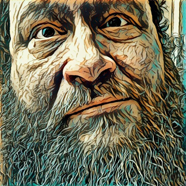 Digital Illustration. Man with beard