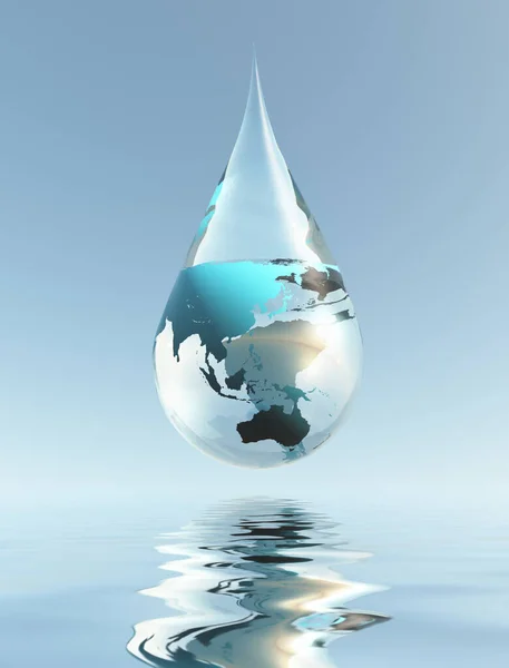 Planeten Jorden Vattenfall Rendering — Stockfoto
