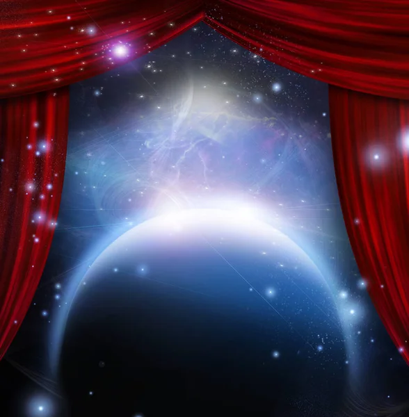Planet Space Stage Curtians — Stock Photo, Image