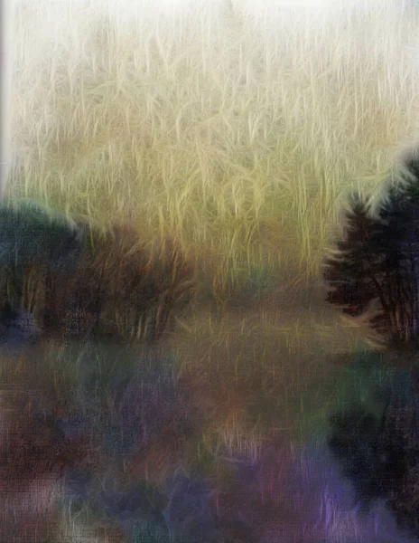 Painterly Water Landscape Rendering — Stock Photo, Image