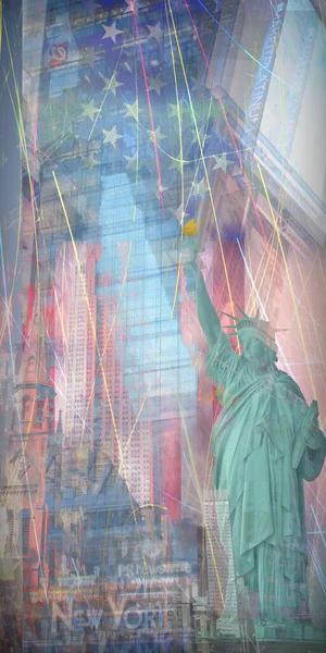 America Nyc Statue Liberty Rendering — Stock Photo, Image