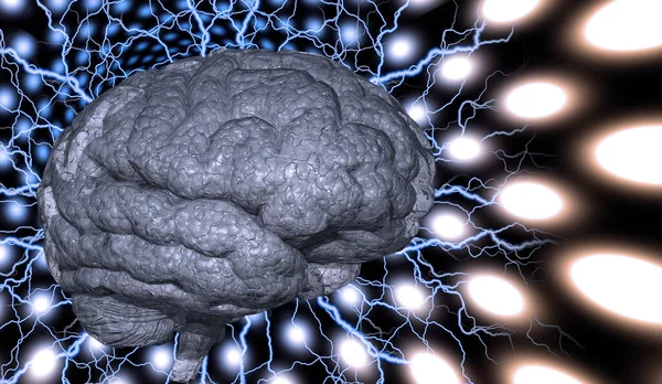 Psychedelic Background Brain Rendering — Fotografia de Stock