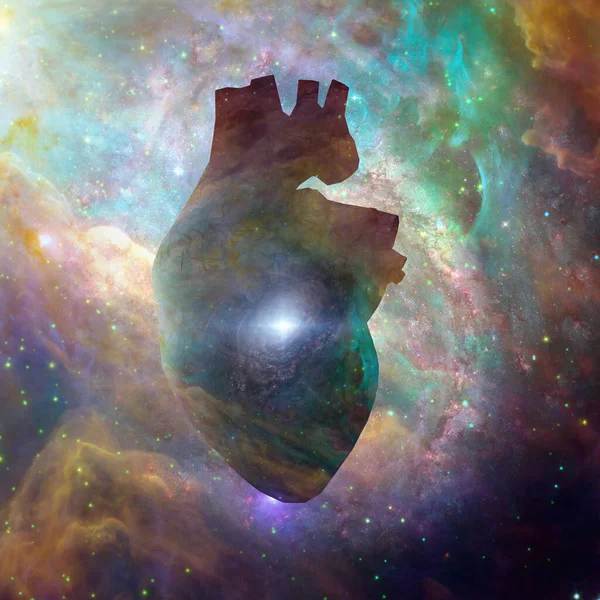 Interstellar Heart Sci Art Rendering — Stockfoto