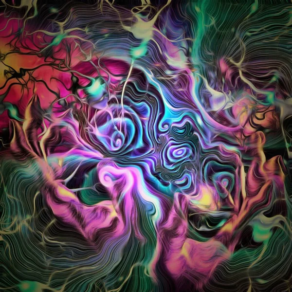 Surreale Malerei Gottes Hände Und Neuronen — Stockfoto