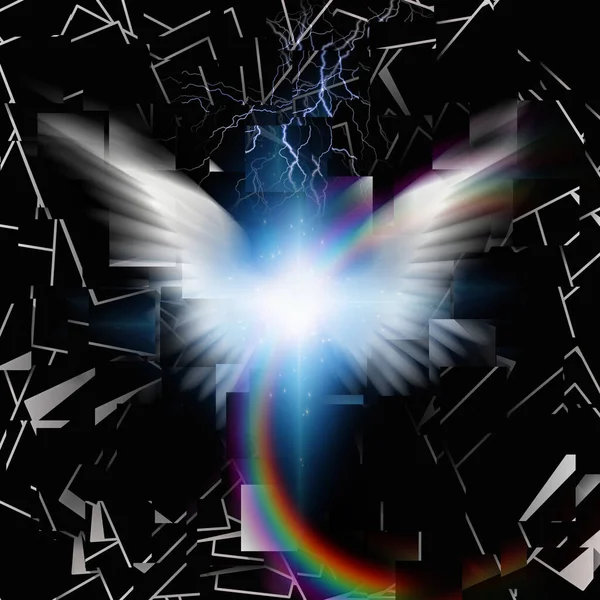 Ангельские Крылья Освещением Рендеринг — стоковое фото