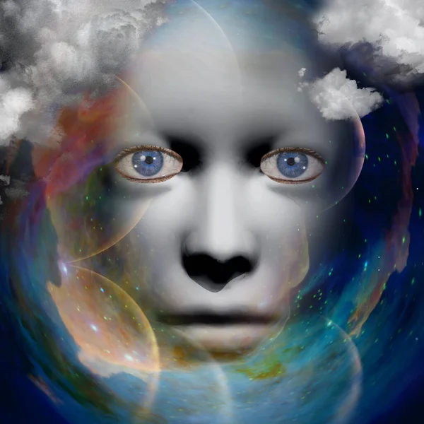 Human Face Space Background — Stock Photo, Image