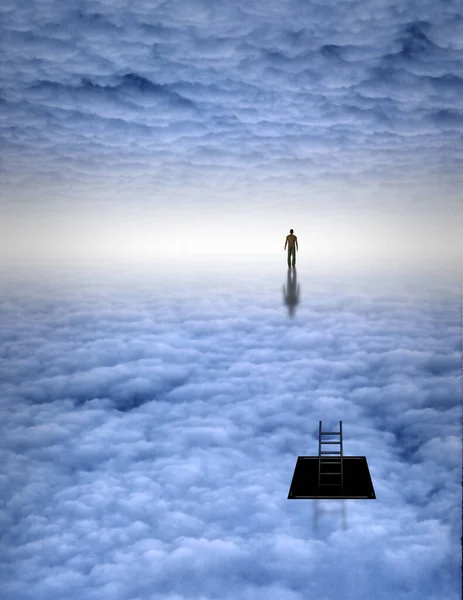 Mans Journey Soul Rendering — Stock Photo, Image