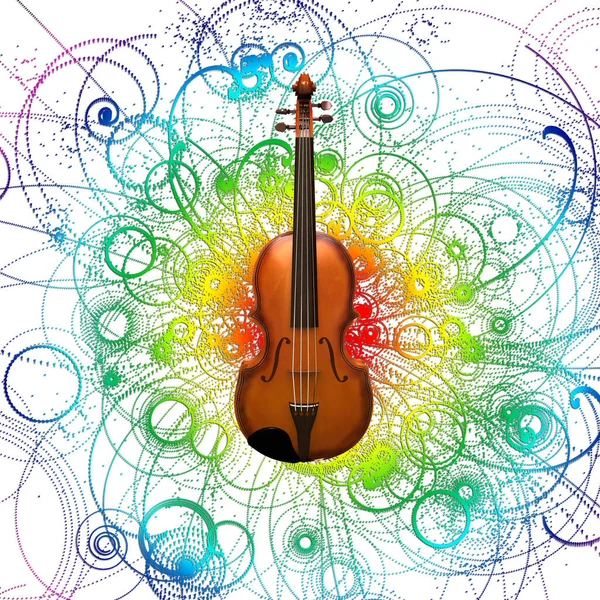 Violin Design Abstract Background Rendering — Stockfoto