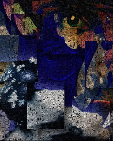 Obraz Abstrakcyjny Niebieska Kurtyna Oko — Zdjęcie stockowe