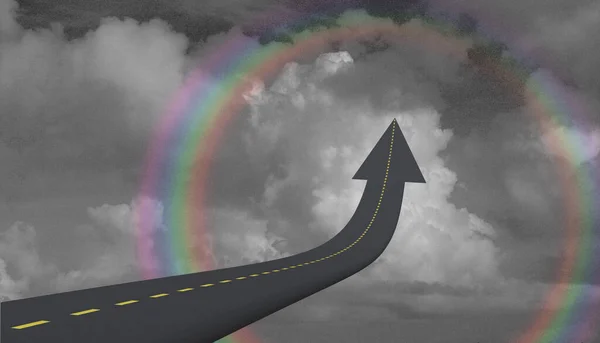 Carretera Cielo Forma Flecha Arco Iris —  Fotos de Stock