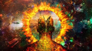 Alevli haleli bir adam