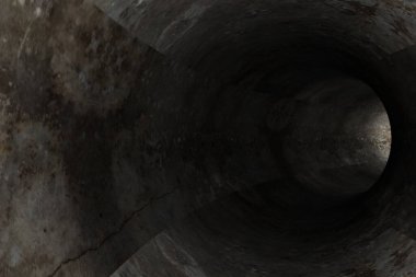 Soyut çimento tüneli. 3d oluşturma.