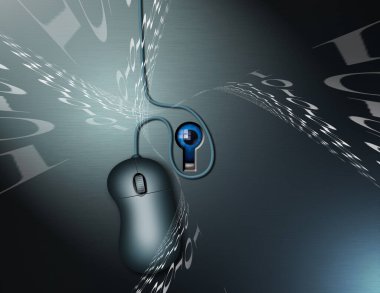 İnternet güvenliği ve gözetim. 3d oluşturma.