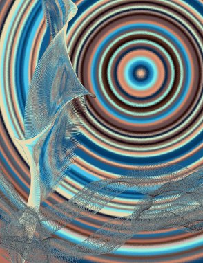 Eşmerkezli daireler çiziyor. Modern dijital sanat.