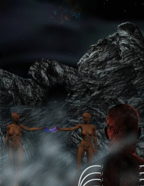 Modern soyut renk sürrealistik illüstrasyon