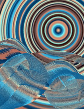 Eşmerkezli daireler çiziyor. Modern dijital sanat.