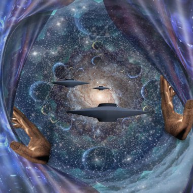 Gece gökyüzündeki astronot