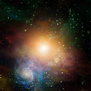 beautiful galaxy in deep space. abstract background with space for your text 