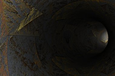 Soyut mozaik tüneli. 3d oluşturma.