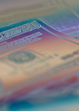 Arka plan için 20 doların yakın plan çekimi.