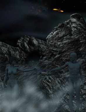 Modern soyut renk sürrealistik illüstrasyon