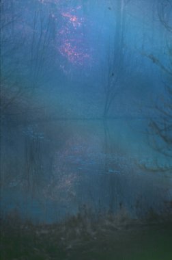 Forest Lake 'in soyut doğal arka planı