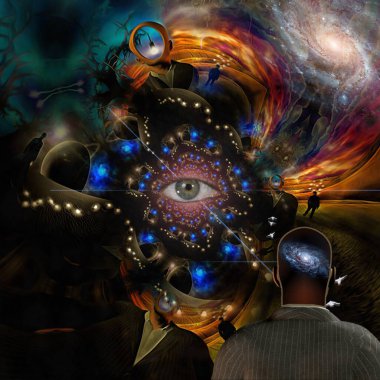 abstract fractal background with an eye