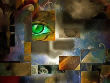 Bulutlu gökyüzünde okyanus dalgalı maske