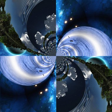 Radyal şekillerin soyut fraktal arkaplanı