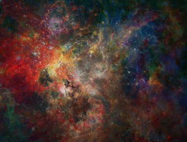 Canlı uzay arkaplanı. 3B görüntüleme.