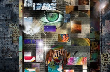 Farklı boya şekillerine sahip soyut arkaplan