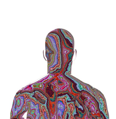 Beyaz arka planda bir erkeğin 3D canlandırması 