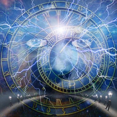 Saat ve sayılarla soyut arkaplan