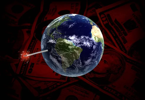Dólares Americanos Bomba Terrestre Renderização — Fotografia de Stock