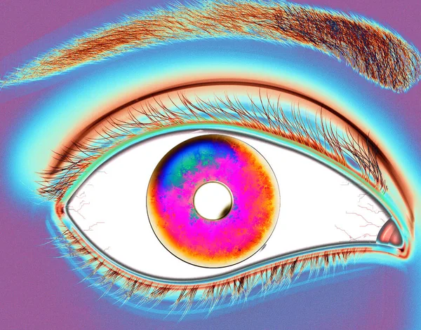 eye lens reflection with green glitter