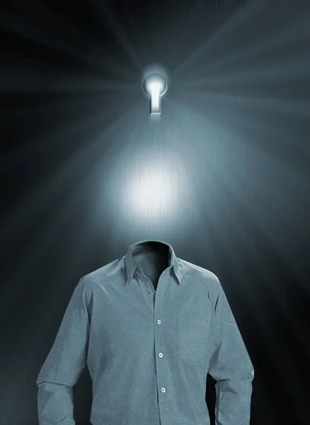 Abstract Thoughts Art Wallpaper Man Light Bulb Idea — Photo