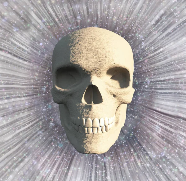 Illustrazione Grungy Del Cranio Umano Sfondo — Foto Stock