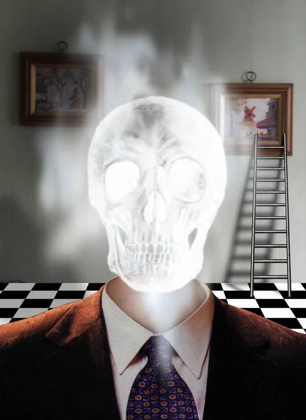 Man Skull Background Close — Stock Photo, Image