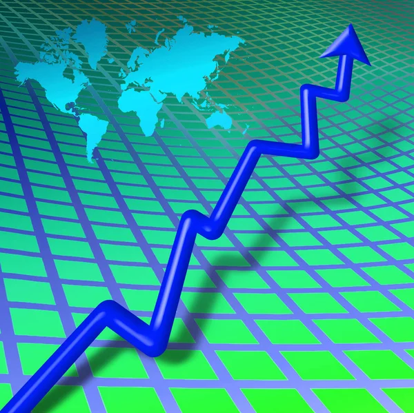 Gráfico Negocios Con Gráfico Flecha —  Fotos de Stock