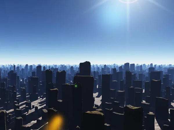 城市景观 城市景观 3D渲染 — 图库照片