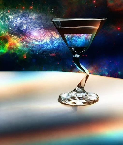 Template Met Cocktailglas Abstracte Achtergrond — Stockfoto