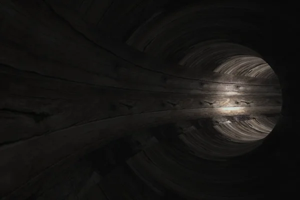 摘要木制隧道 3D渲染 — 图库照片