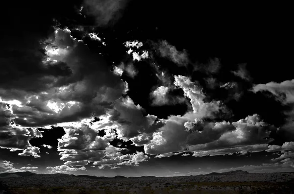 Nuvens Pretas Brancas Céu — Fotografia de Stock