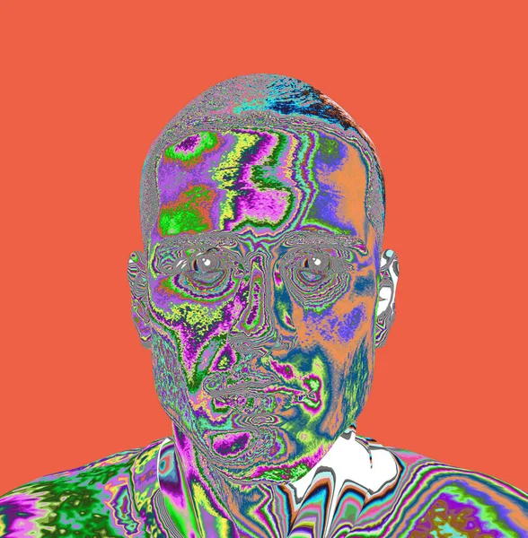 Abstrakt Färgglad Bakgrund Med Manligt Ansikte — Stockfoto