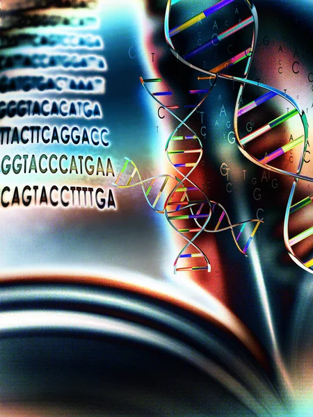 Bright Background Dna Book Space Your Text — Stock Photo, Image