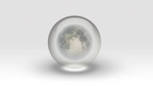 バブルの中の満月 3Dレンダリング — ストック写真