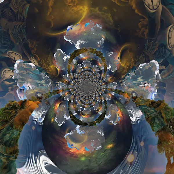 抽象的フラクタル背景 コンピュータによる3Dイラスト — ストック写真