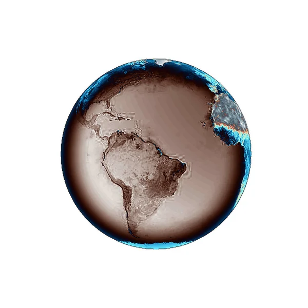 Planeta Terra Forma País Ilustração Isolado Fundo Branco — Fotografia de Stock