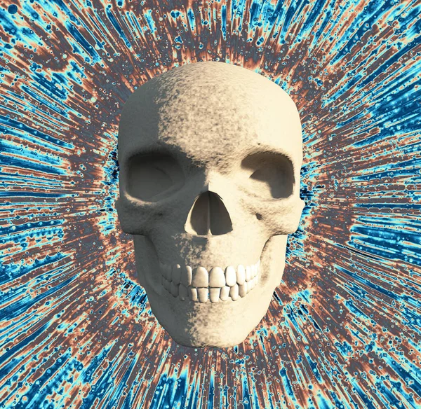 Illustrazione Grungy Del Cranio Umano Sfondo — Foto Stock