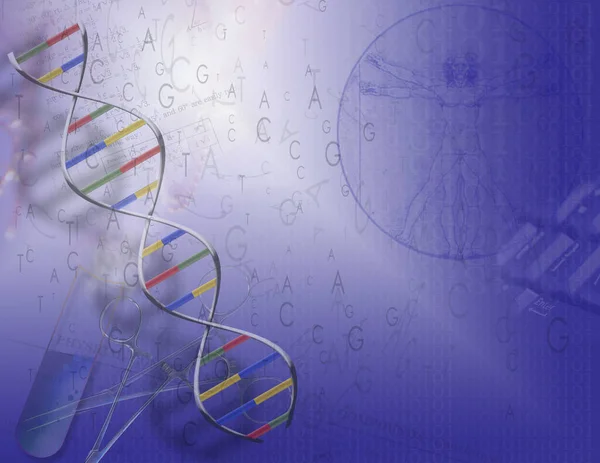 Molekula Dna Vzorce Pozadí Modrých Fialových Barev — Stock fotografie